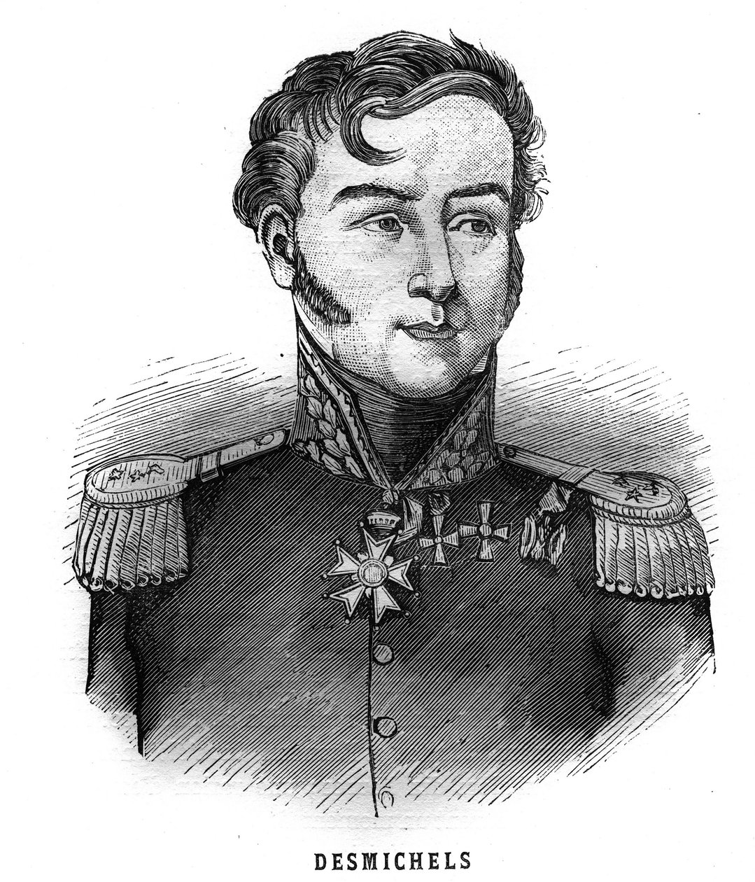 Louis Alexis Desmichels francia tábornok (1779-1845) portréja. Metszet a „Les Illustrations De L