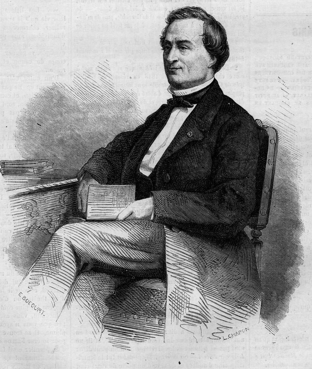 Louis Bernard Bonjean (1804-1871), francia bíró és szenátor portréja. Metszet a „” Le Monde Illustré”” 309. számában, 1863. március 14. alkotó: French School