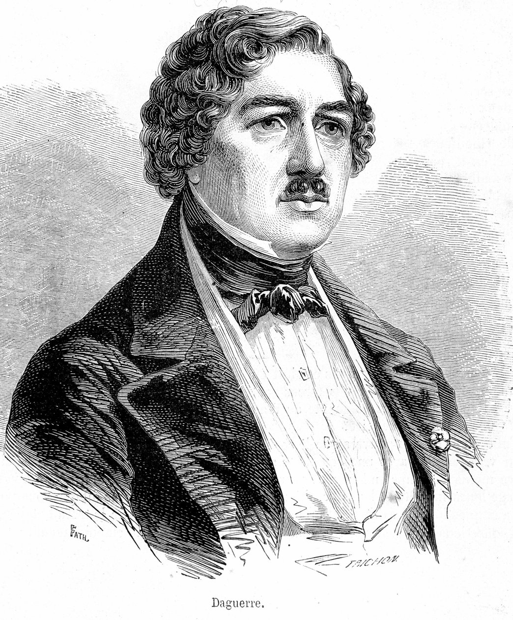 Louis Daguerre portréja - metszet alkotó: French School