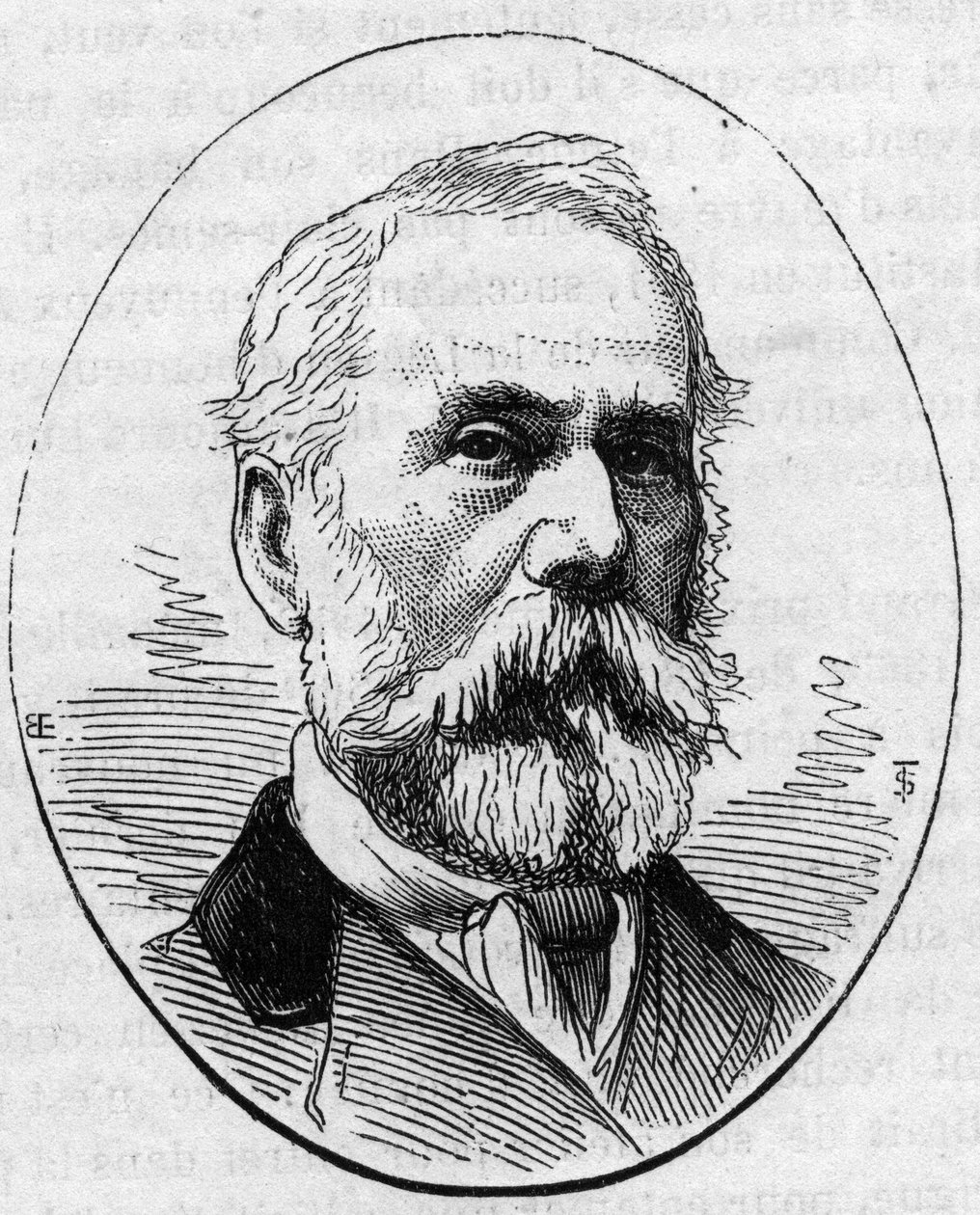 Louis Francois (?) (1814-1888) francia metsző portréja. Metszet a „” Le Monde Illustré”” 890. számában, 1874. május 2.. alkotó: French School