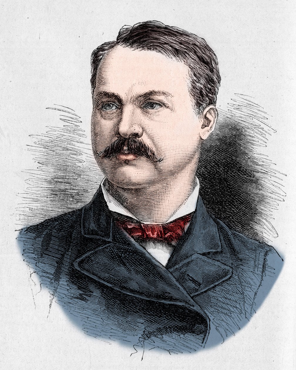 Louis Honore (Louis Honore) Frechette (1839-1908), kanadai költő és drámaíró portréja. Charles Georges metszete a „” Le Monde Illustré”” 1328. számában, 1882. szeptember 9-én. alkotó: French School