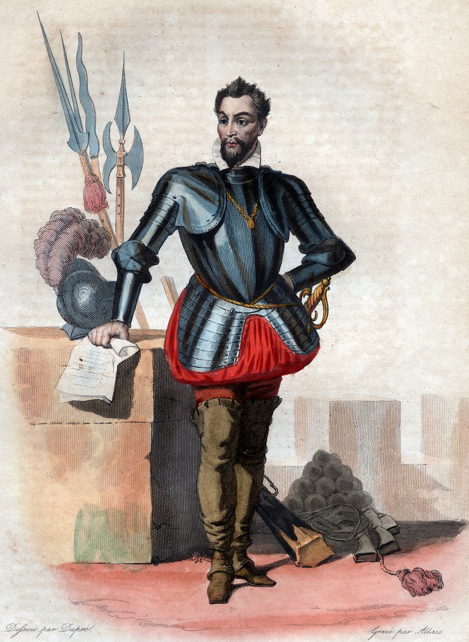 I. Lajos de Bourbon, Conde hercege (1530-1569), hugenotta vezető és tábornok portréja. alkotó: French School