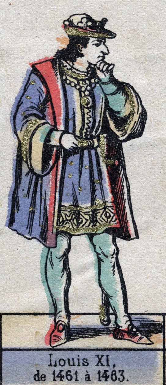 XI. francia Lajos portréja, aki az Óvatos (1423-1483) néven ismert (a Kapetusok dinasztiája). 19. század végi illusztráció. alkotó: French School