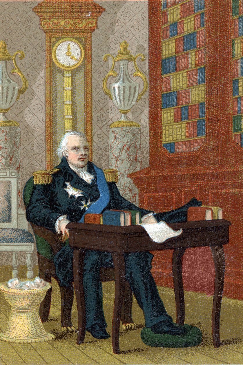 XVIII. Lajos (1755-1824), francia király portréja. alkotó: French School