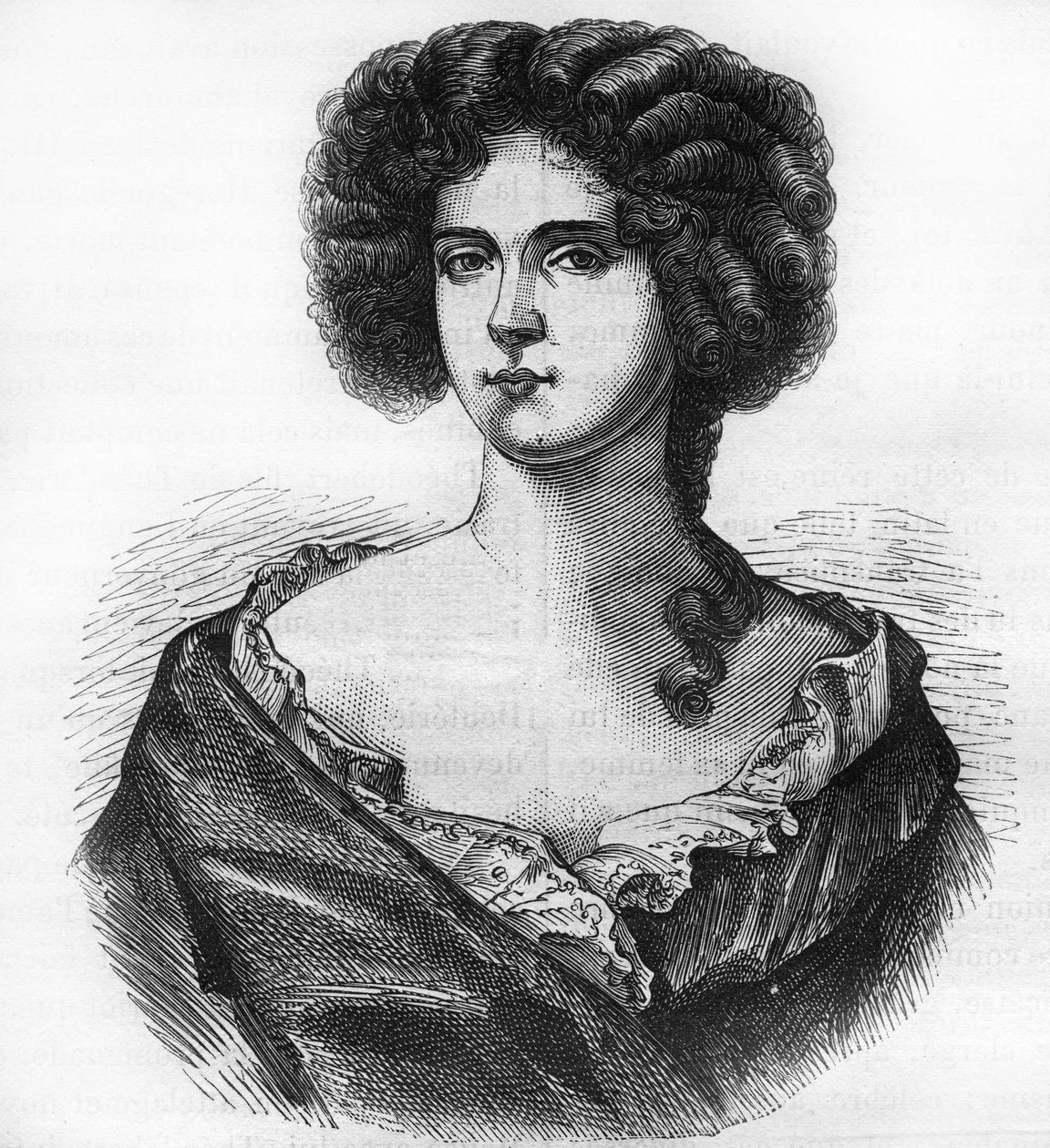 Louise de Keroualle (1649-1734), Portsmouth hercegnőjének és II. Károly szeretőjének (1630-1685) portréja. Dr. Th. „A prostitúció és a kicsapongás története a világ összes népe között az ókortól napjainkig” című vésése. -F. Debray. 1 alkotó: French School