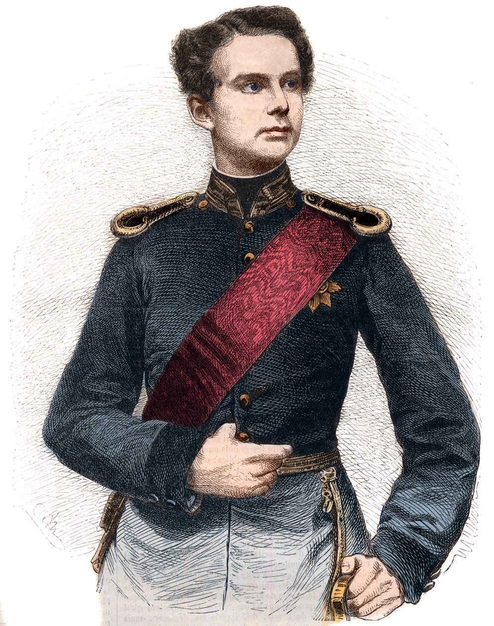 II. Ludwig bajor (1845-1886), bajor király portréja. alkotó: French School
