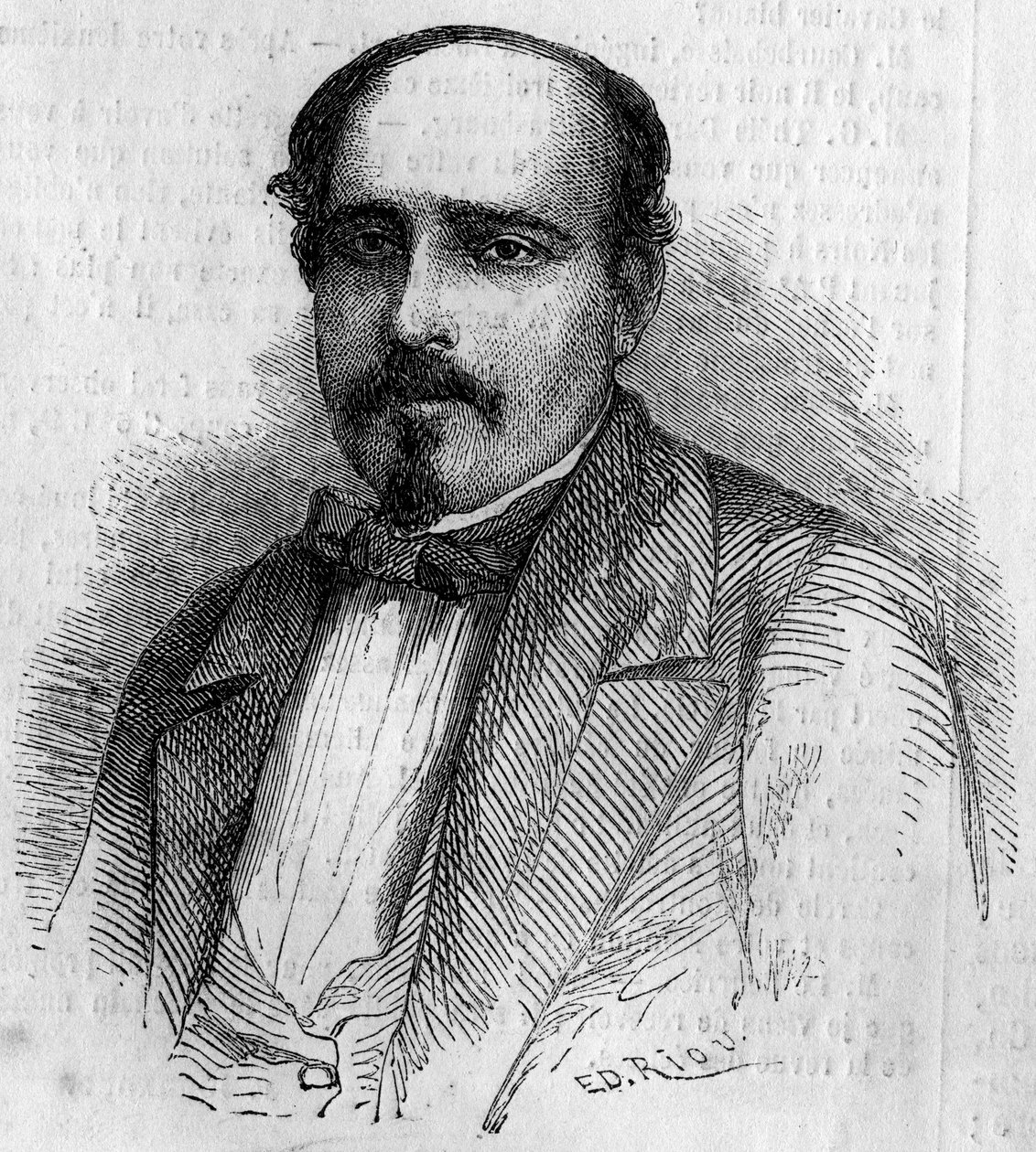 Luiz Augusto Rebello da Silva (1822-1871), portugál író portréja. Metszet a „” Le Monde Illustré ”” 227. számában, 1861. augusztus 17. alkotó: French School