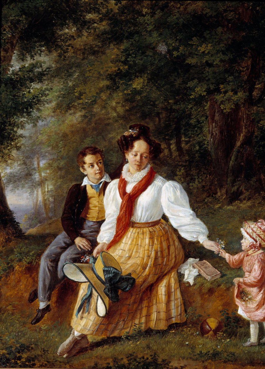 Madame Paul de Lock portréja gyermekeivel Festmény a 19. századi francia iskoláról. Sceaux, Ile de France Múzeum alkotó: French School