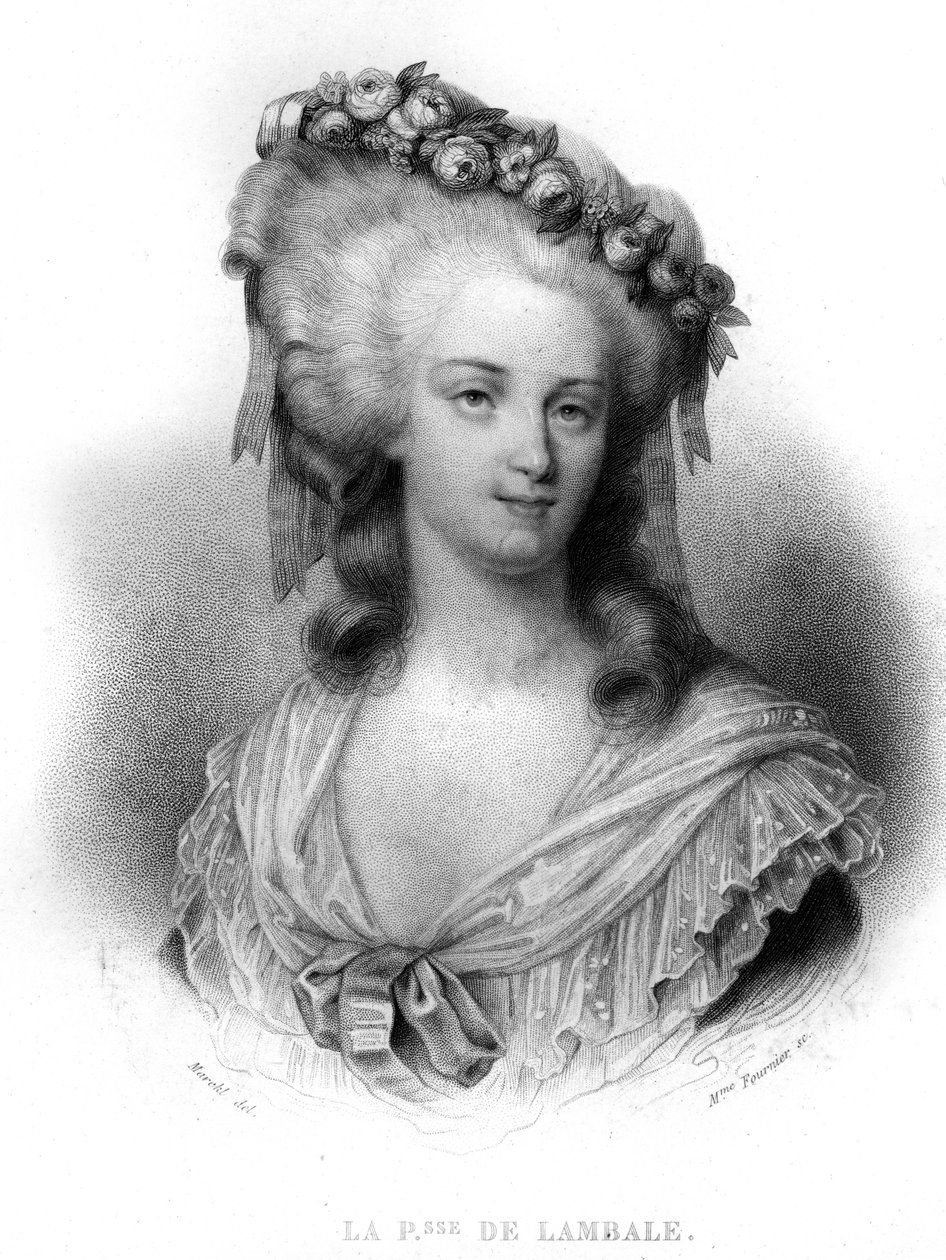 Savoie Carignan Marie Therese (1749-1792), Lamballe hercegnő portréja - Thiers „Revolution francaise” című könyvében. 19. század alkotó: French School