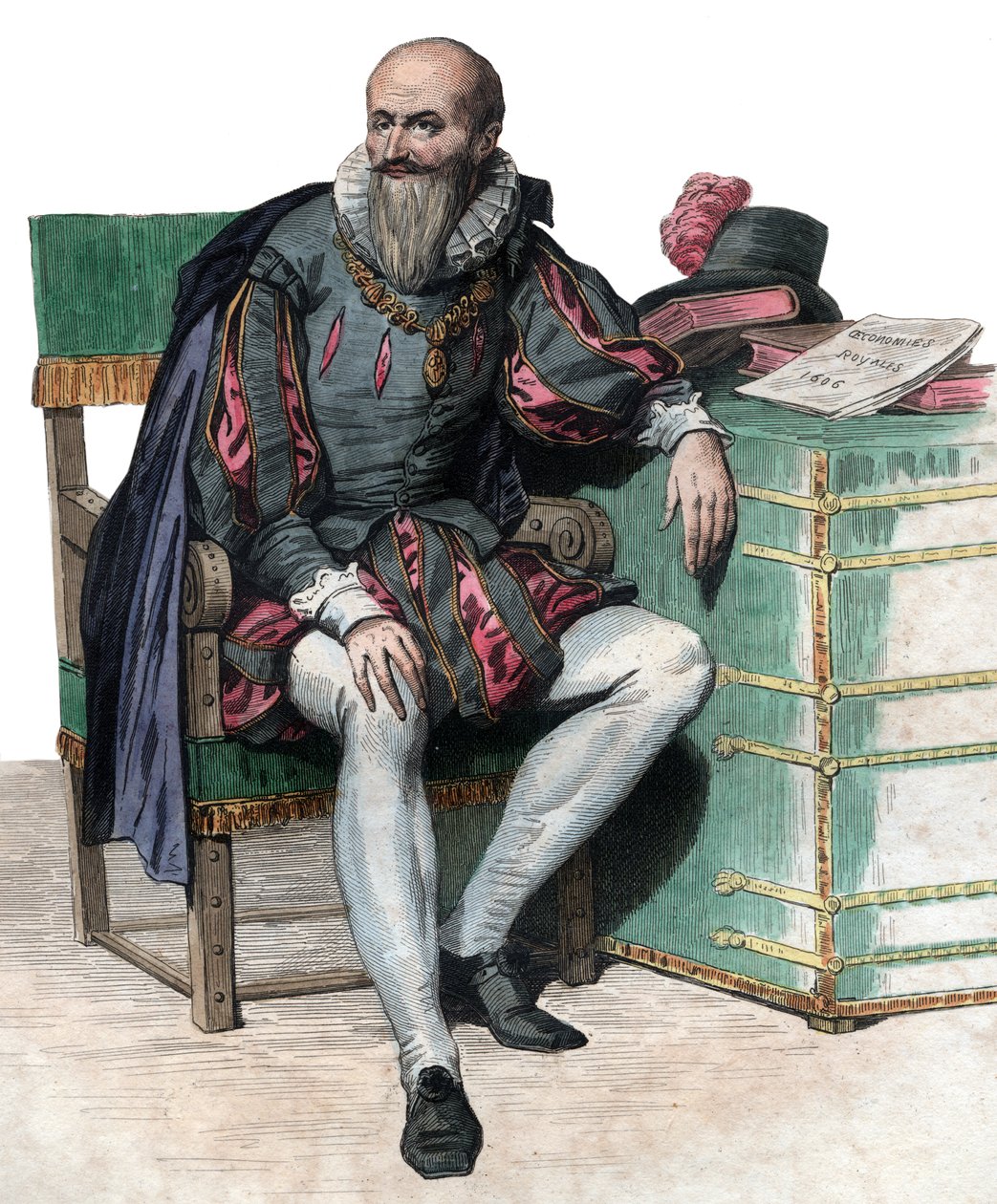 Maximilien de Bethune, Sully herceg (1559-1641), francia katona és miniszter portréja. alkotó: French School