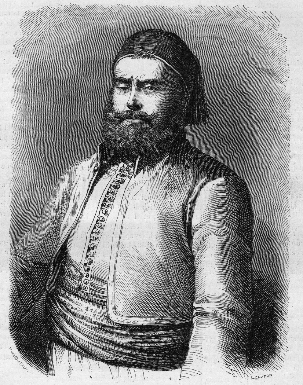 Mohammed Said (1822-1863), az Oszmán Birodalom egyiptomi alelnöke (pasa) portréja. Metszet a „” Le Monde Illustré”” 303. számában, január 31 alkotó: French School