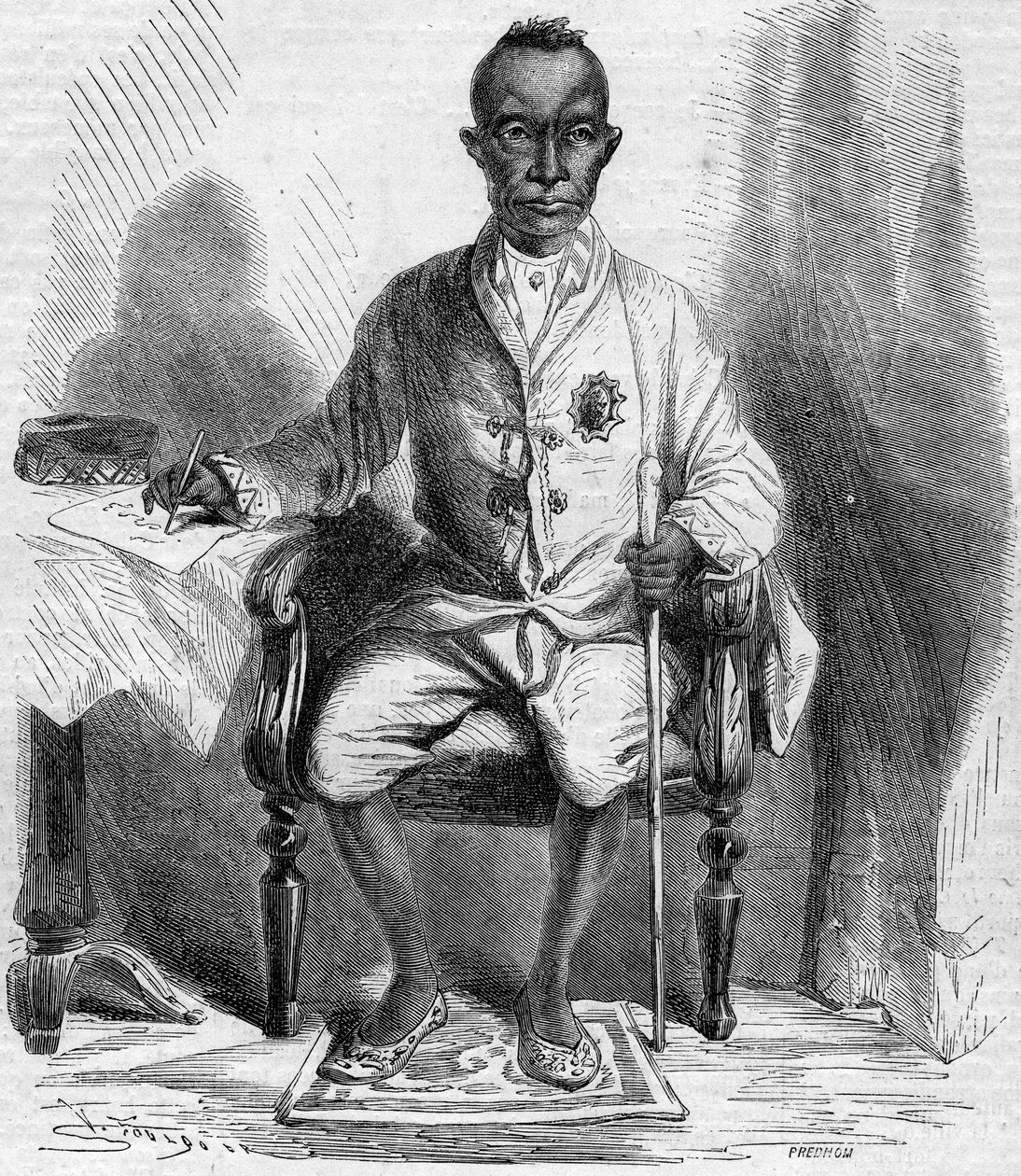 Mongkut (Rama IV vagy Phrachomklao) (1804-1868), Sziám királyának (ma Thaiföld) portréja. Metszet a „” Le Monde Illustré”” 222. számában, 1861. július 13. alkotó: French School