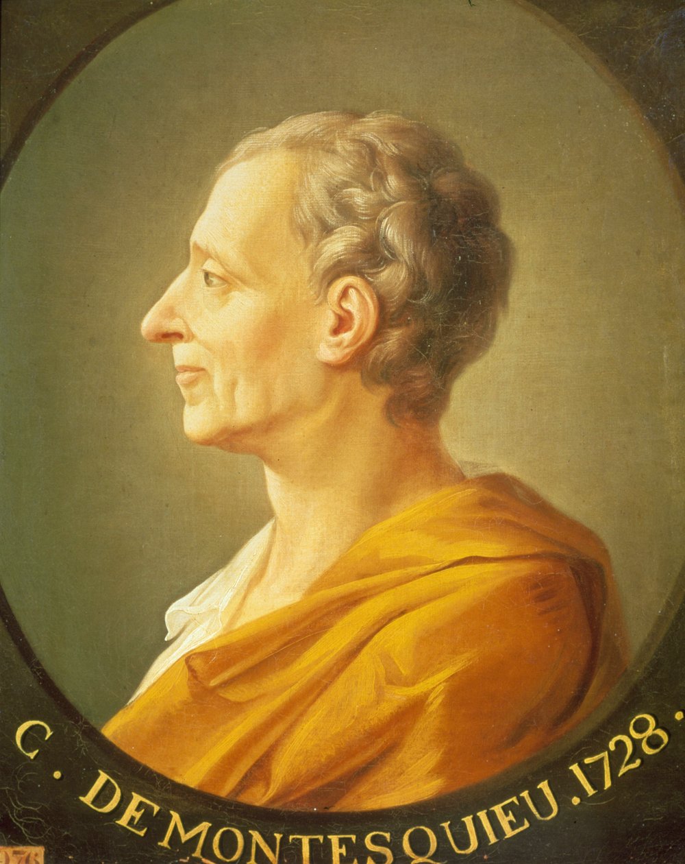 Montesquieu (1689 - 1755) portréja medálban alkotó: French School