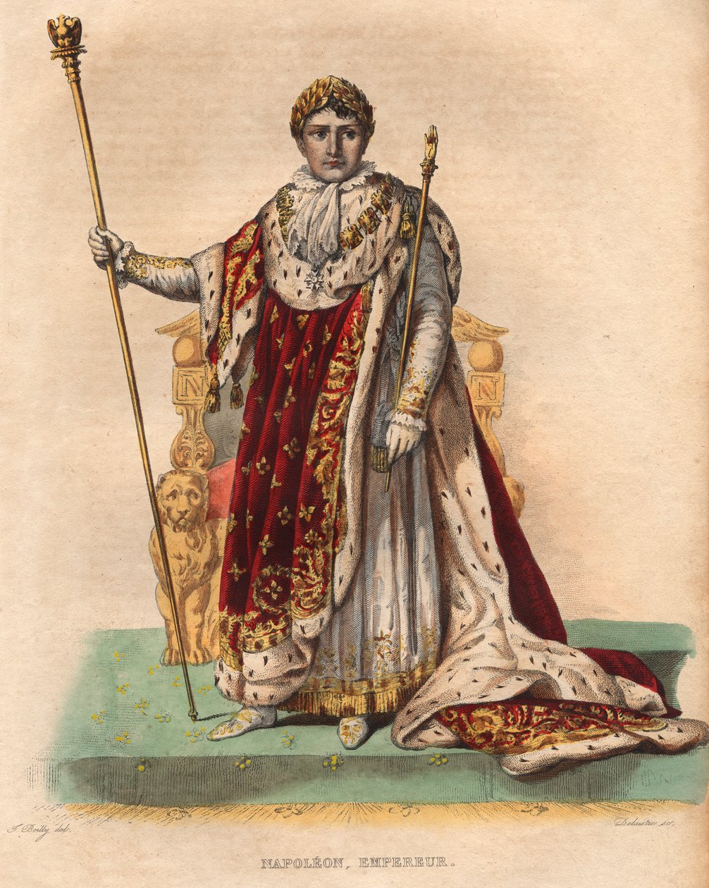 I. Napóleon (Bonaparte Napóleon) (1769-1821), a franciák császárának portréja császári ruhában. alkotó: French School