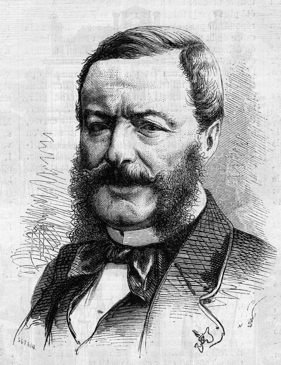 Nestor Roqueplan (1804-1870), író, újságíró és a francia színházak adminisztrátora portréja. Metszet a „” Le Monde Illustré”” 681. számban, április 30 alkotó: French School