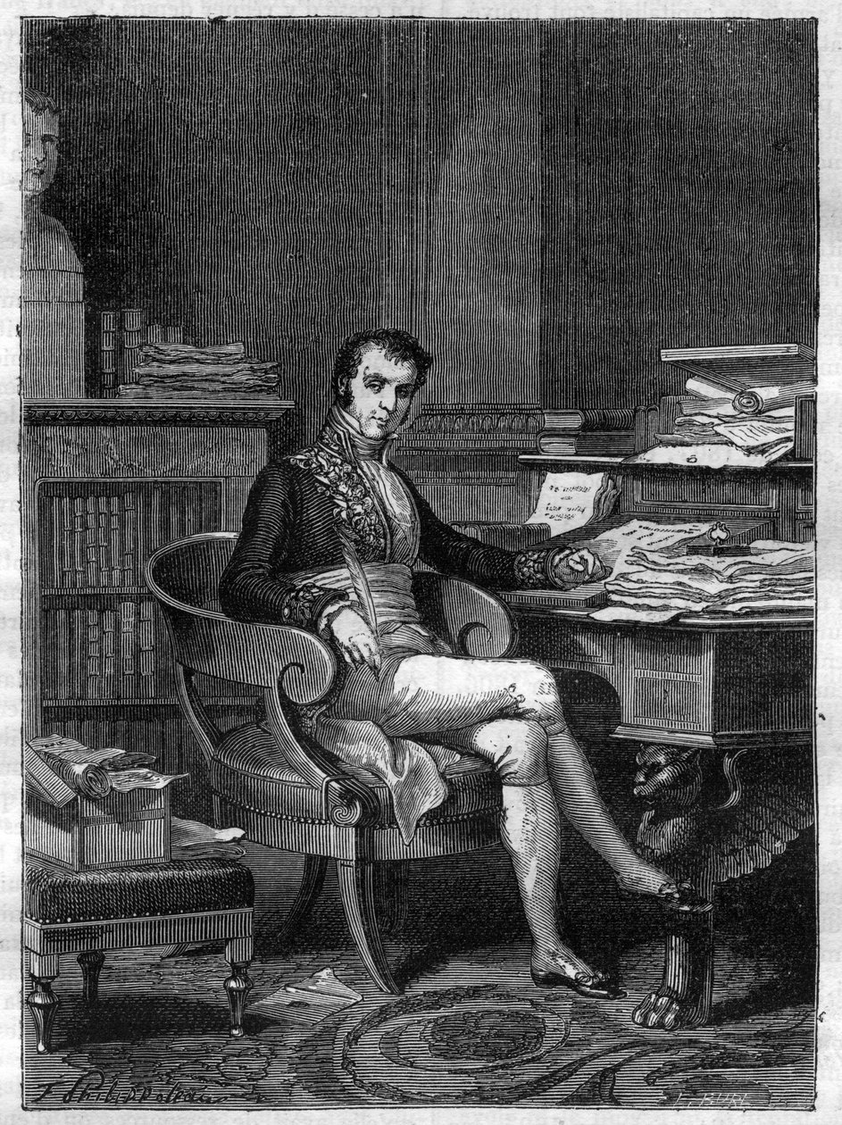 Nicolas Francois Mollien (1758-1850) francia politikus portréja - Adolphe Thiers „A birodalom története a konzulátus történetét követve” című művében - 1879 - magángyűjtemény alkotó: French School