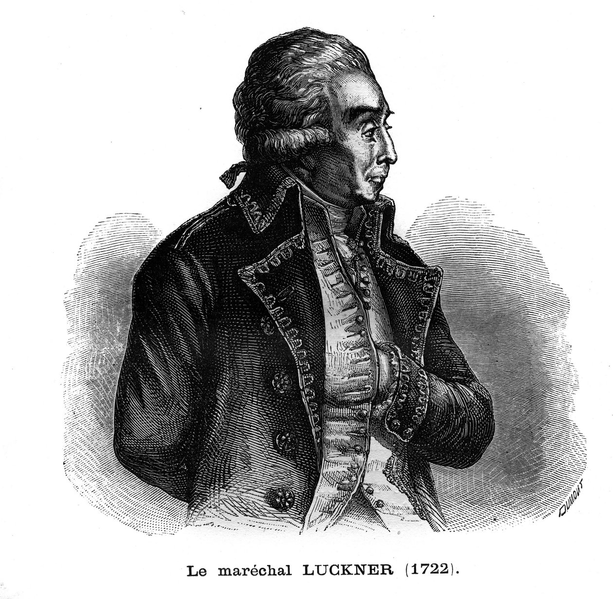 Nicolas Luckner (1722-1794), német származású francia katona portréja. Metszet a „Les Illustrations De L