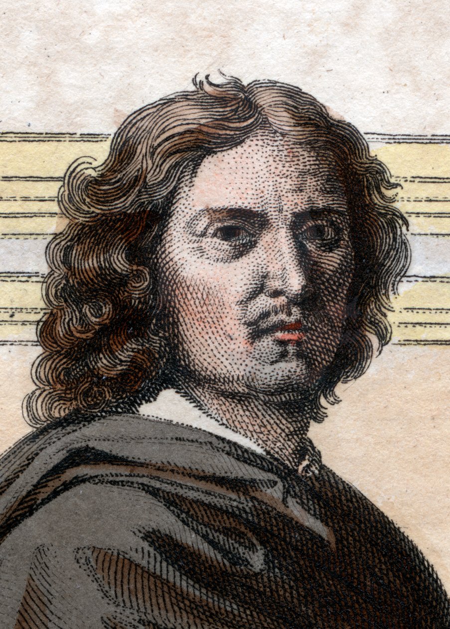 Nicolas Poussin (1594-1665) francia festő portréja. alkotó: French School