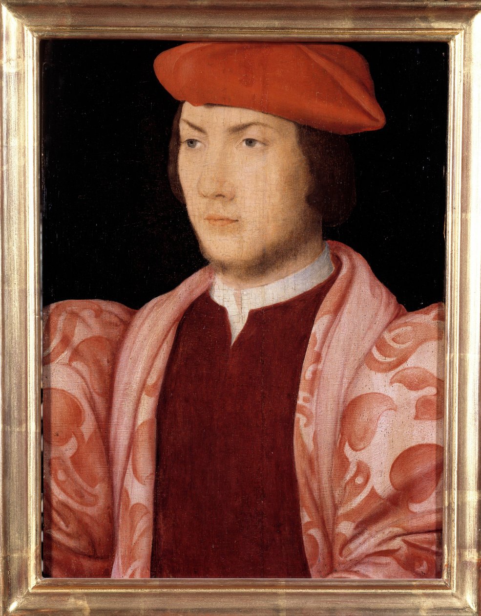 Odet de Coligny, Chatillon bíborosának portréja 1534-ben (Gaspard de Coligny, Marechal francia ágyék fia és Gaspard de Coligny admirális testvére) (1517-1571) 1535 körül A 16. századi francia iskola festménye. Homályos. 0,32x0,23 m. Versaille alkotó: French School