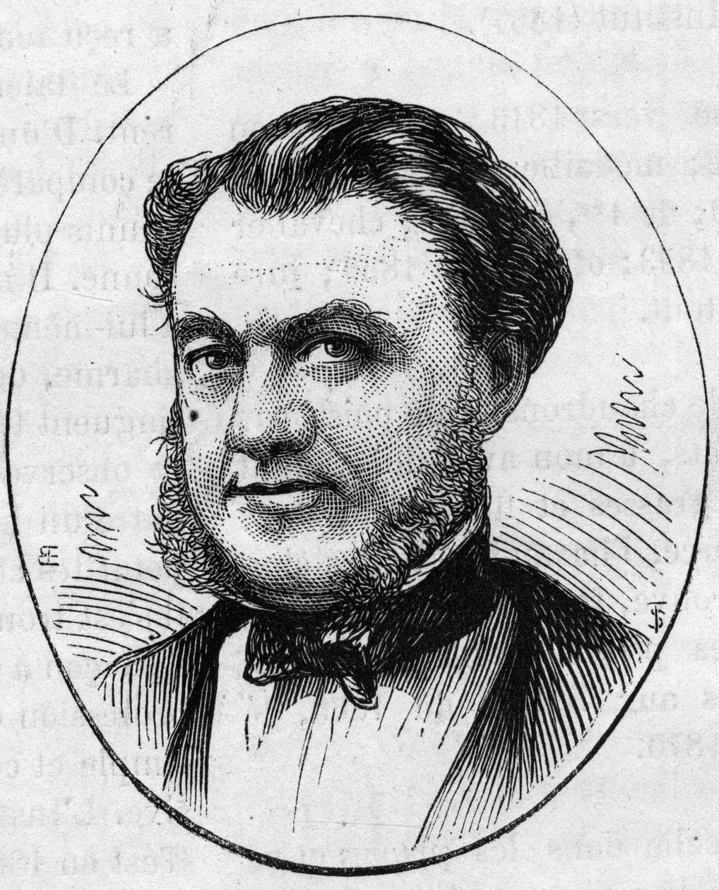 Paul Abadie (1812-1884) francia építész portréja. Metszet a „” Le Monde Illustré”” 890. számában, 1874. május 2.. alkotó: French School