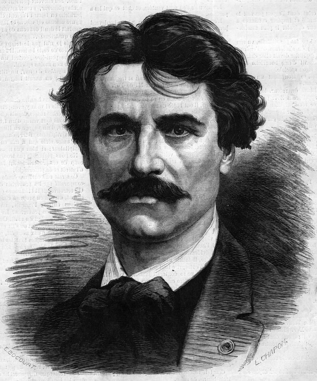 Paul Baudry (1828-1885) francia festő portréja. Metszet a „” The Illustrated World”” 908-as számában, szeptember 5 alkotó: French School