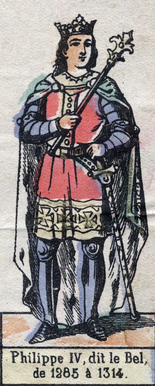 IV. Fülöp francia, Bél Fülöp (1268-1314) (a Capetians-dinasztia) portréja. 19. század végi illusztráció. alkotó: French School