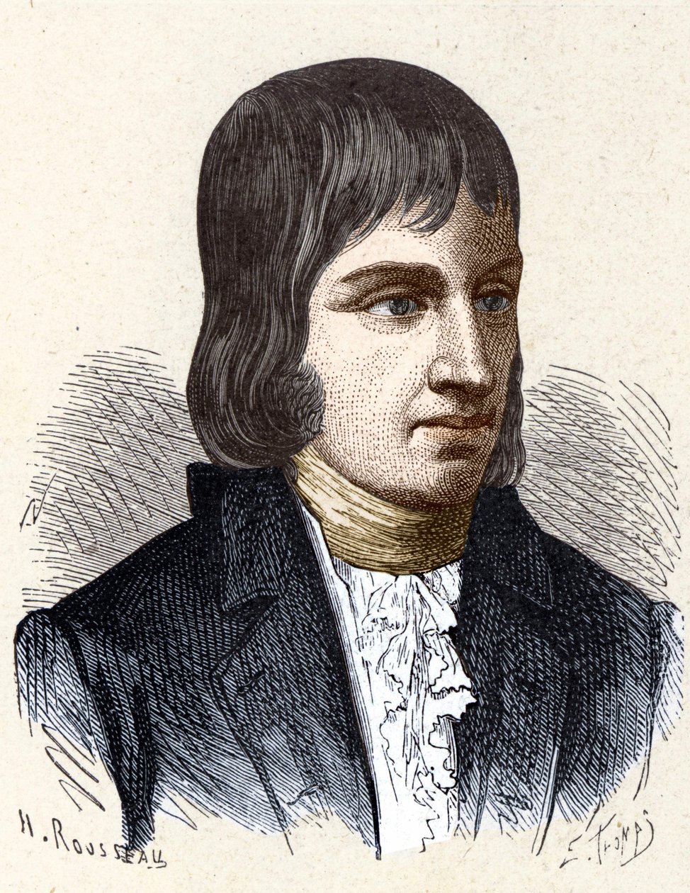Philippe Lebon (1769 - 1804), francia mérnök és vegyész (a gázvilágítás feltalálója) portréja - az Album de la Science című kiadványban; jeles tudósok; Nagy felfedezések””” 1896. alkotó: French School