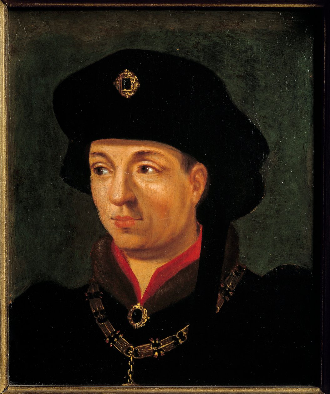 Jó Fülöp, Burgundia hercegének portréja (1396-1463) A francia iskola festménye. 16. századi V. 0,2x0,15 m versailles, kastélymúzeum alkotó: French School