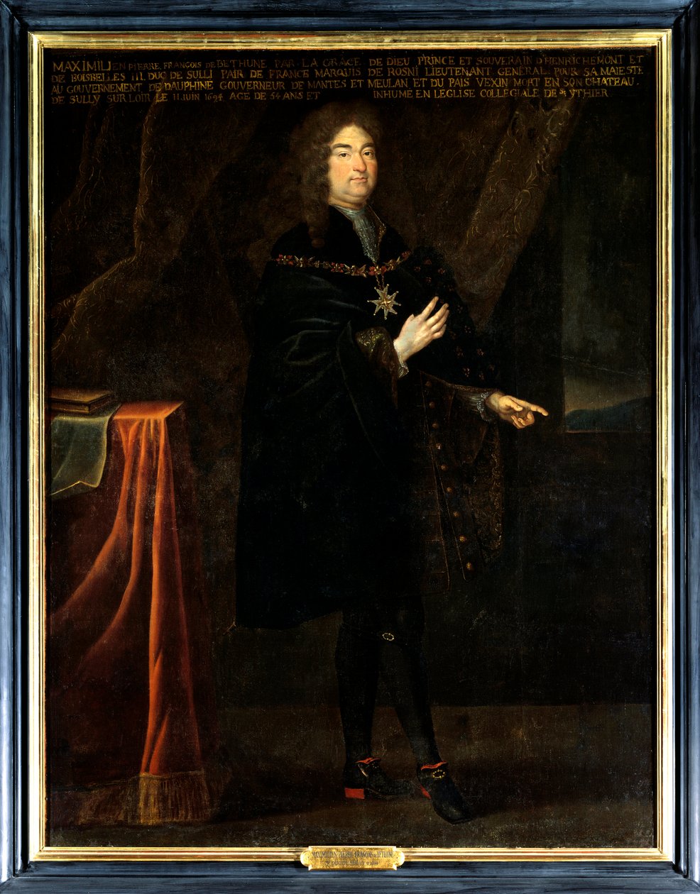 Pierre Francois Maximilian IV of Bethune, Sully harmadik hercegének (1640-1694) portréja. Nála van a Szentlélek Rendjének (Szentlélek rendjének) jelvényének nyaklánca. 17. századi névtelen festmény. Olajfestmény. Kötelező említés: alkotó: French School
