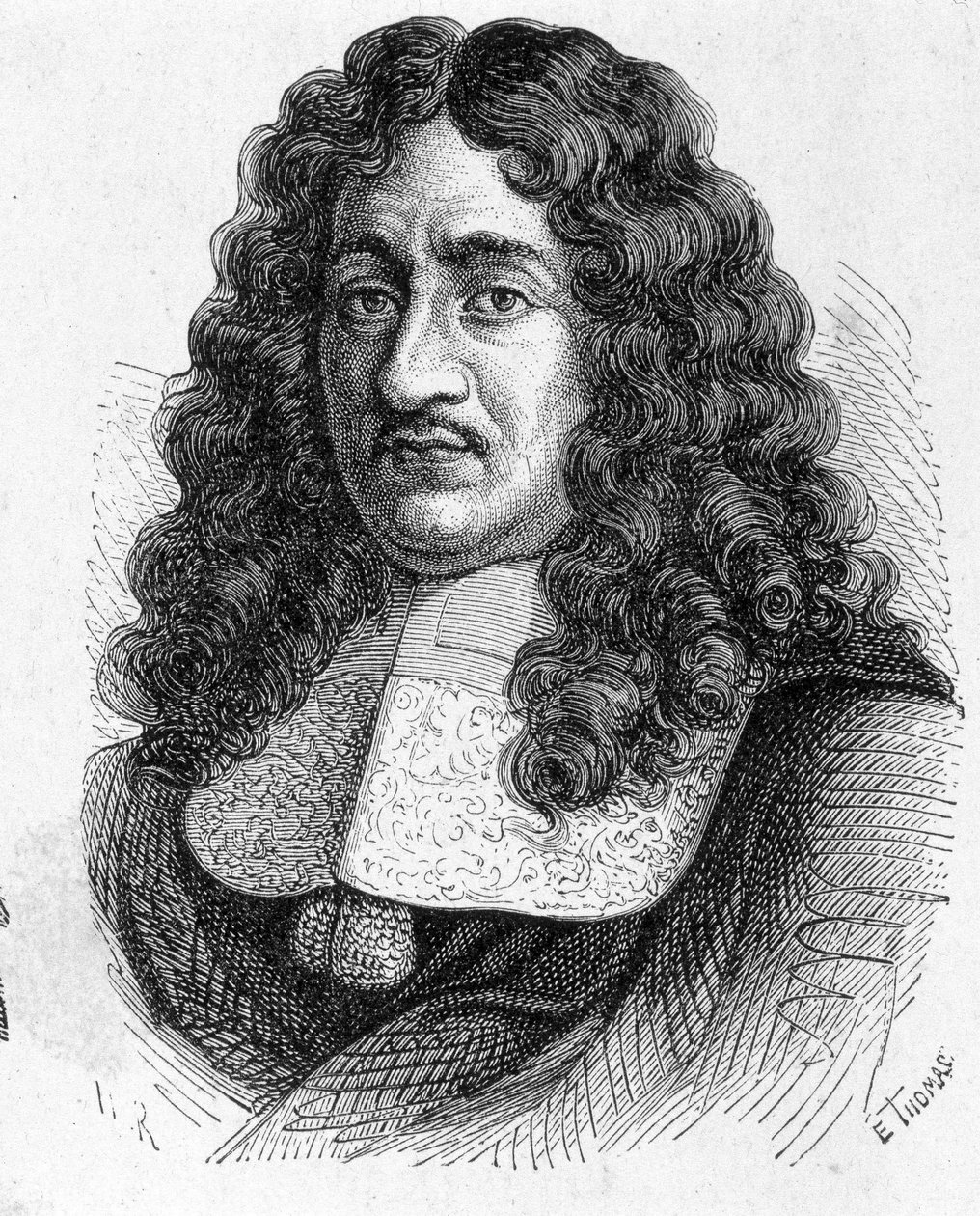 Pierre Paul de Riquet (1604 - 1680), francia mérnök portréja, aki a du midi-csatornát építette - az „Album de la Science; jeles tudósok; Nagy felfedezések””” 1896. alkotó: French School
