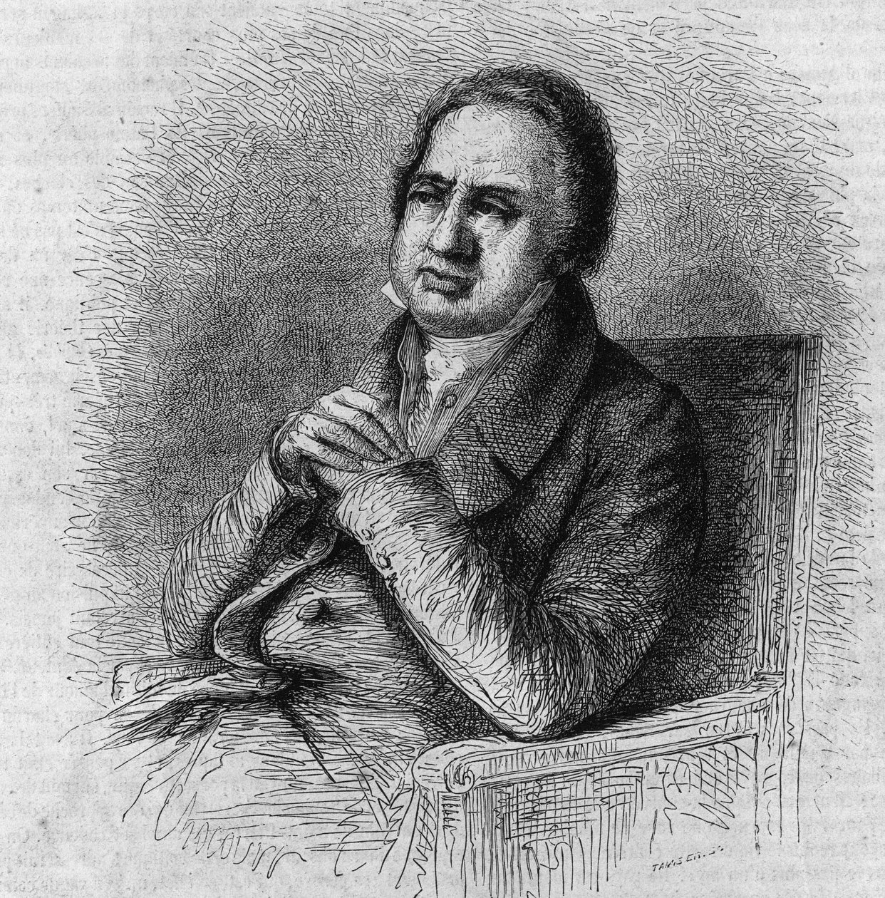 Pierre Simon Ballanche (1776-1847) francia író és filozófus portréja. Bocour metszete a „” Le Magasin festői”-ben alkotó: French School