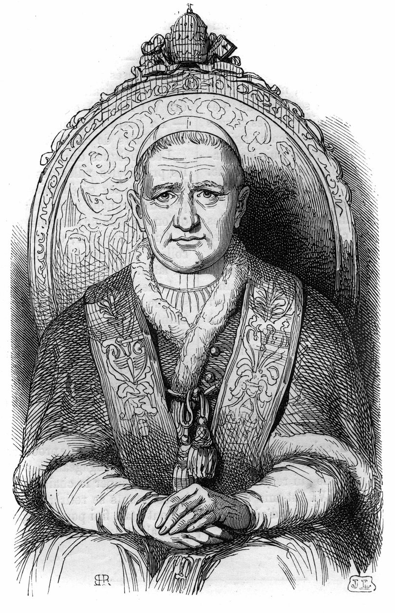 XVI. Gergely pápa portréja (Bartolomeo Alberto Cappellari Pape XVI. Gregorius vagy Gregorio XVI. alkotó: French School