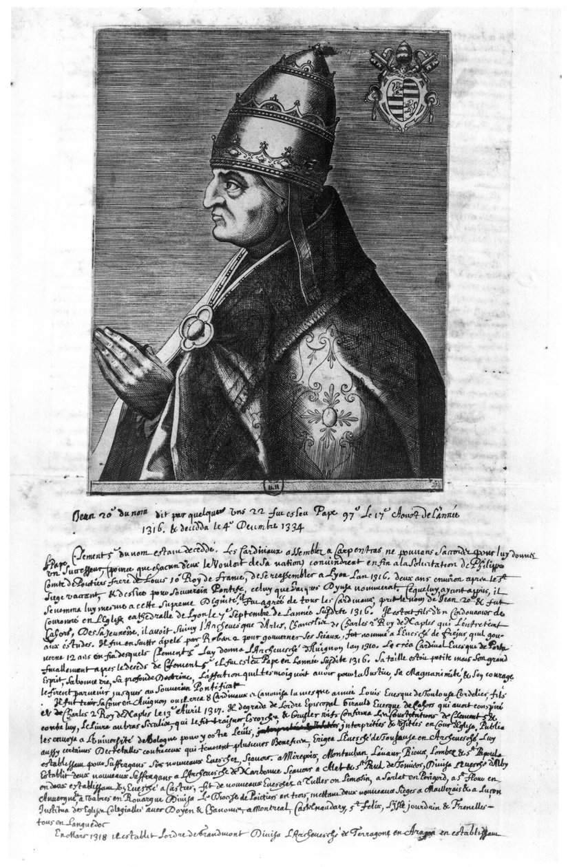 XXII. János pápa (1244-1334) portréja alkotó: French School