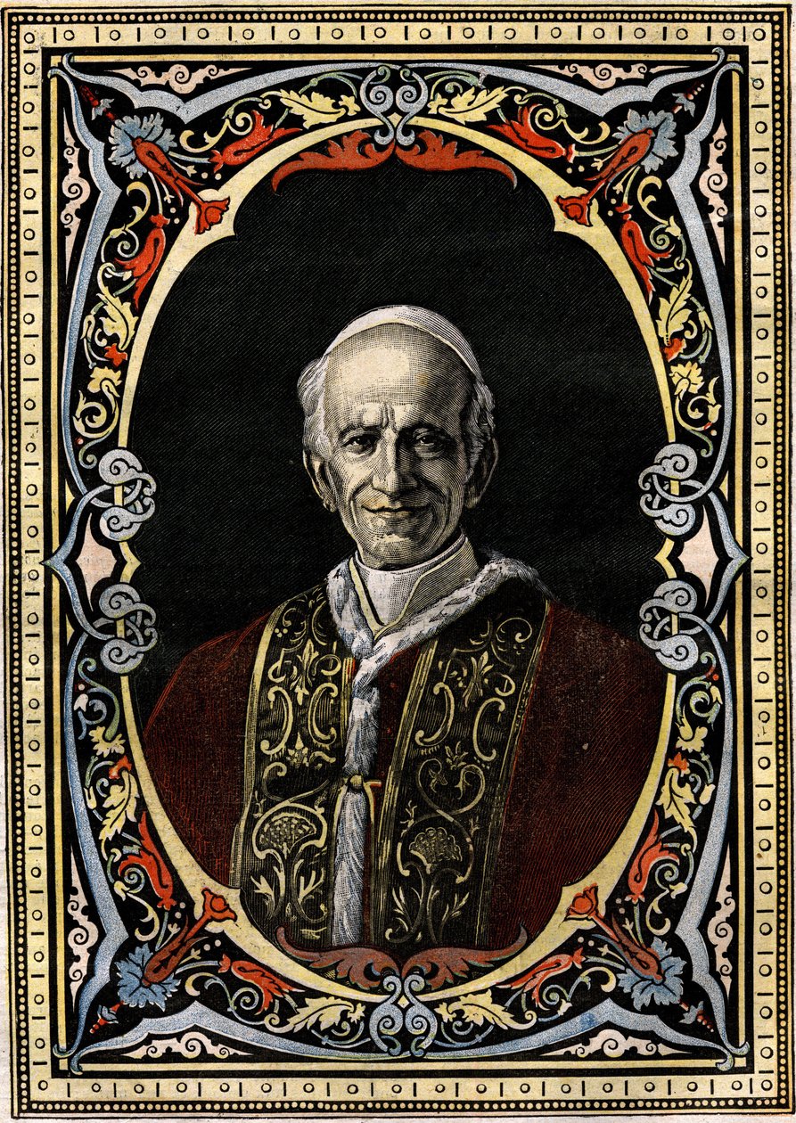 XIII. Leó pápa portréja (XIII. Leone, Gioacchino Pecci alkotó: French School