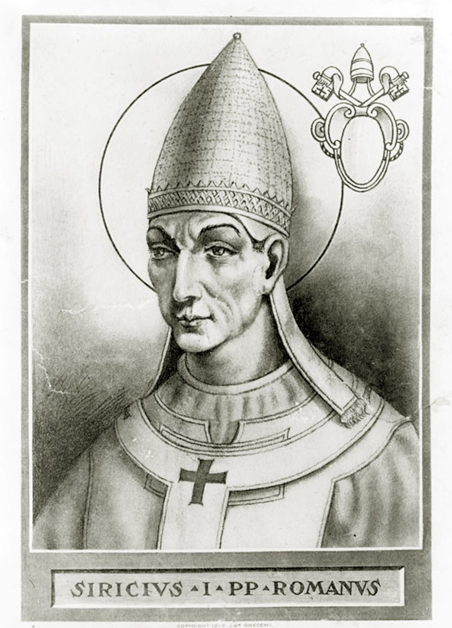 Siricius pápa portréja, 1835 körül (litho) alkotó: French School