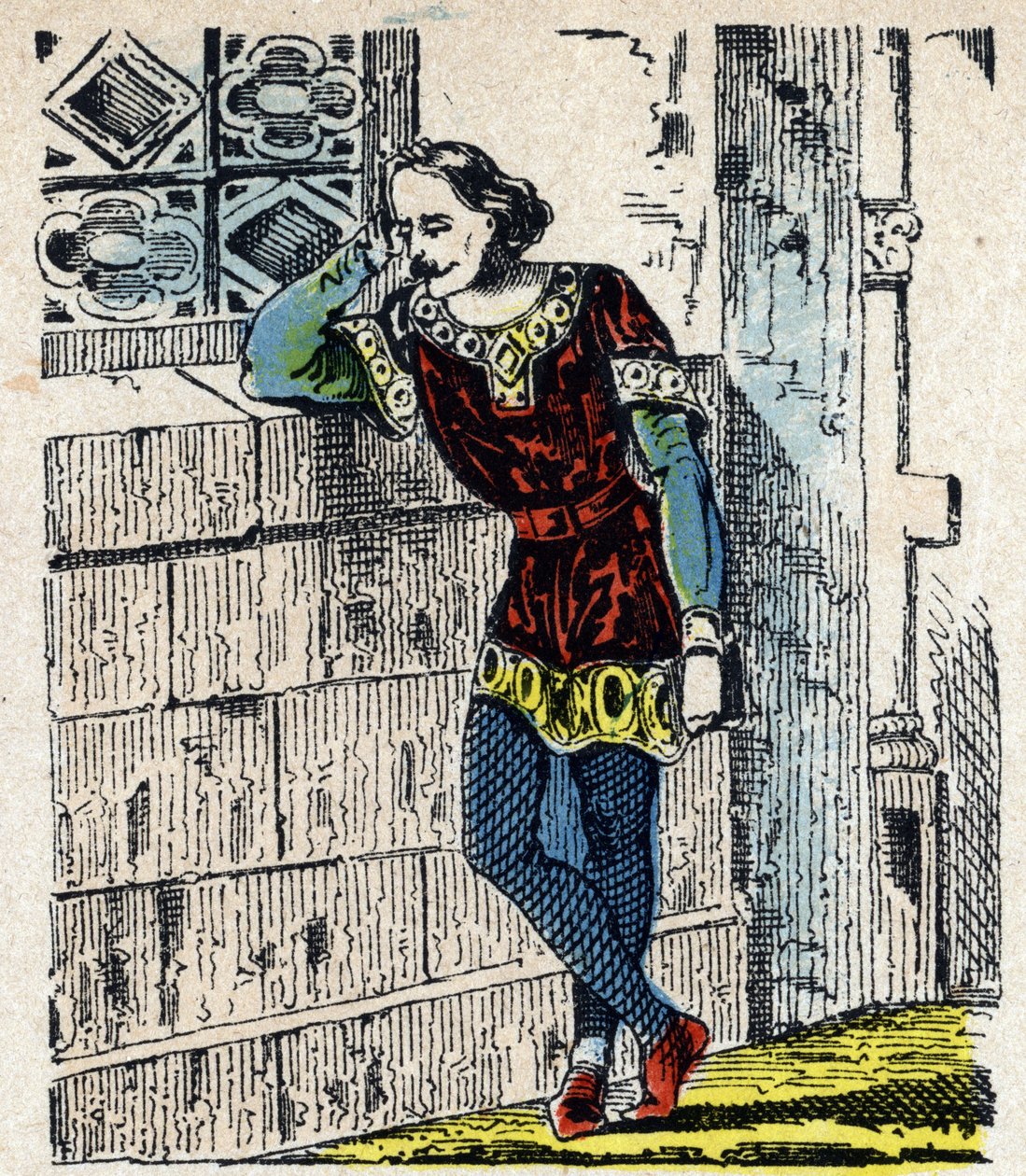 Károly Alsó-Lotharingie hercegének (I. Lotaringiai Károly) (953-991) portréja Orleansban van 991-ben (Charles, Alsó-Lotaringia hercege bebörtönözte Hugh Capet Orleansban, ahol nem sokkal később, 991-ben meghalt) Epinal képe 19. századi Privát alkotó: French School
