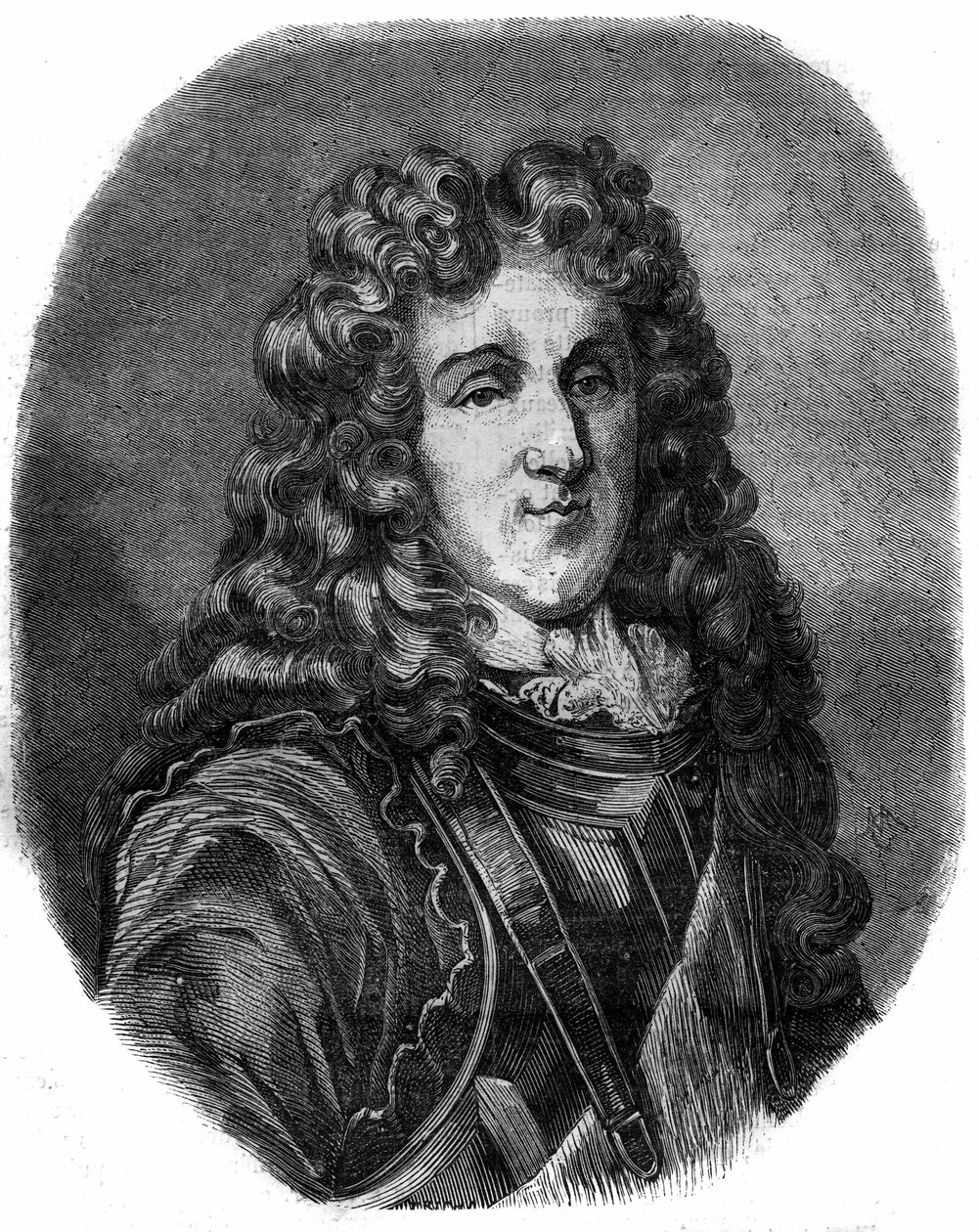 Savoyai Eugene Francois herceg (1663-1736) portréja. Metszet a „Pápák-királyok-királynők és császárok története az évszázadokon keresztül” című könyvébe, Maurice Lachatre alkotó: French School