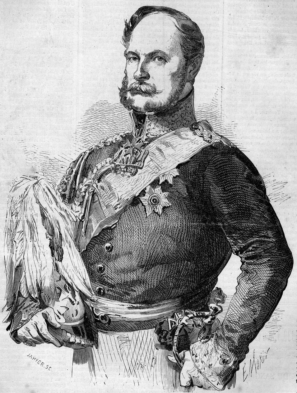 Frigyes Guillaume Lajos herceg (1797-1888), leendő I. Vilmos porosz király és német császár portréja. Metszet a „” Le Monde Illustré”” 30. számában, 1857. november 7-én. alkotó: French School