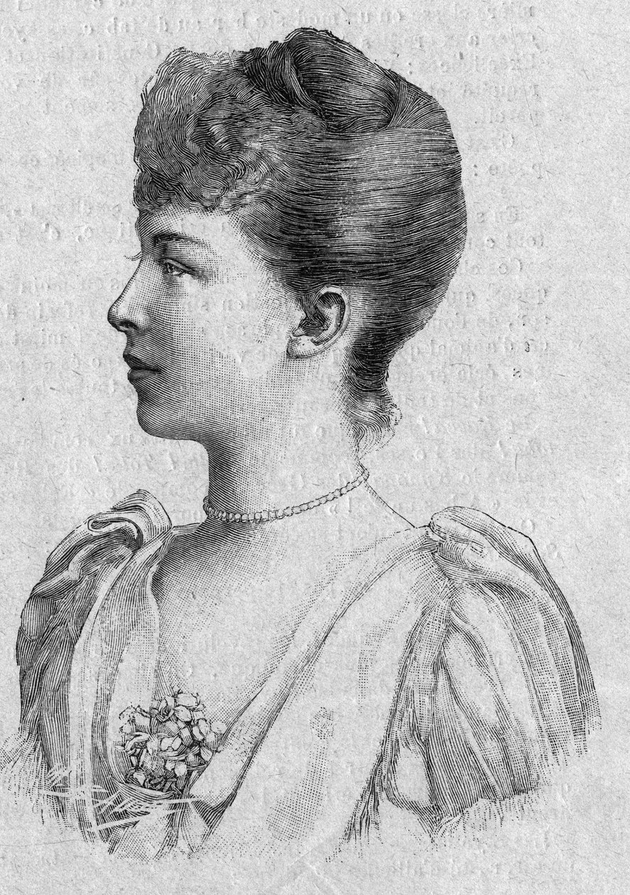 Marguerite orléansi hercegnő (1869-1940) portréja. Metszet a március 5-i Vasárnapi Közlönyben alkotó: French School