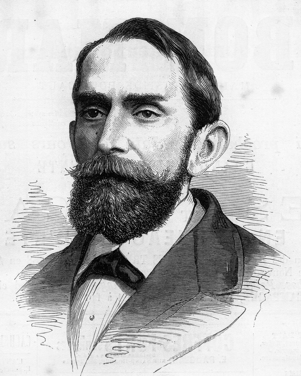 Rafael Wenceslao Nunez Moledo (1825-1894), kolumbiai elnök portréja. Metszet a „” The Illustrated World”” 1210. számban, június 5 alkotó: French School