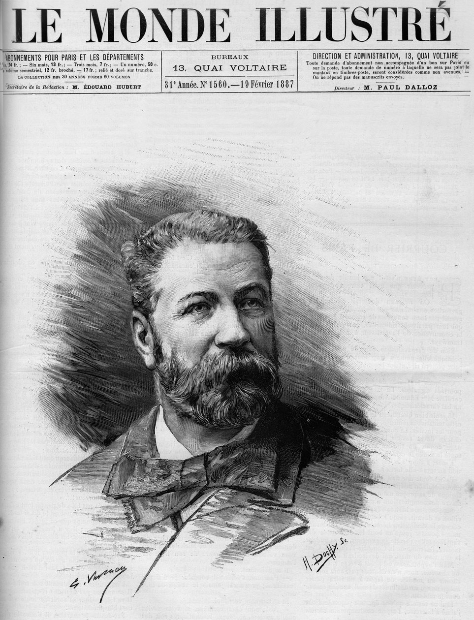 Raoul Duval (1832-1887), francia ügyvéd és helyettes portréja a World Illustrousban 1887. alkotó: French School