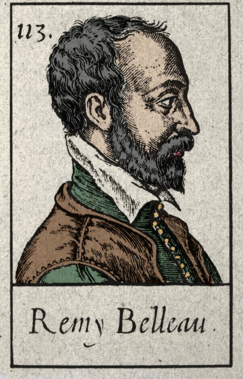 Remy Belleau (1528-1577) francia költő portréja, a Plejád mozgalom tagja. 19. századi metszet. alkotó: French School