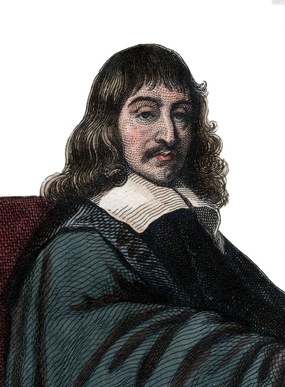 Rene Descartes (1596-1650) francia filozófus és író portréja. alkotó: French School