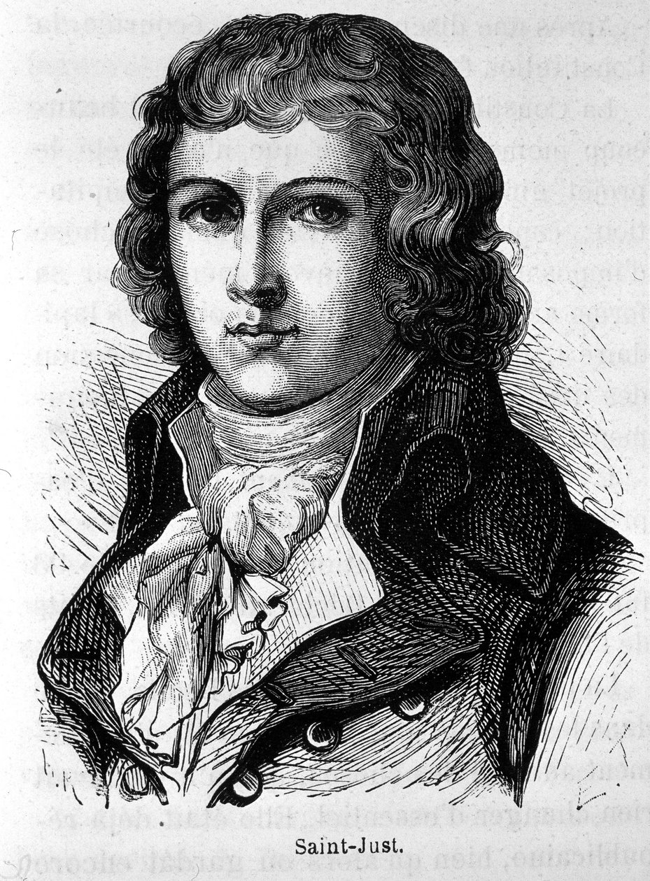 Saint-Just portréja (1767 - 1794) – Henri Martin „Franciaország története” c. alkotó: French School