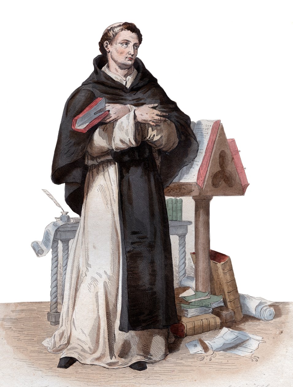 Clairvaux Szent Bernát (1090-1153), francia apát és a reformáló ciszterci rend építője portréja. alkotó: French School
