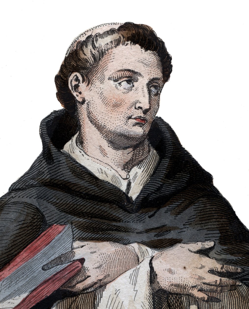Saint Bernard de Clairvaux (San Bernardo di Chiaravalle) (1090-1153), francia apát és a reformáló ciszterci rend építője portréja. illusztráció Edmond Mennechet „” Le Plutarque Français”-ból alkotó: French School