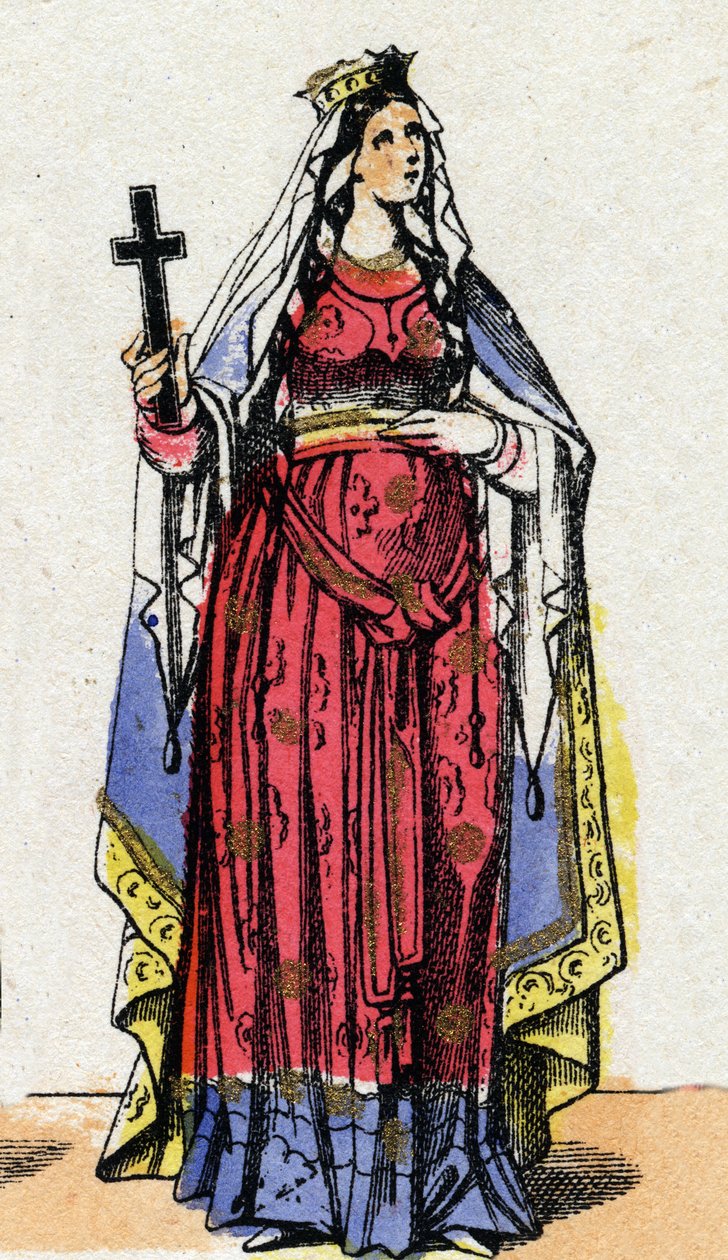 Szent Klotild, a frankok királynőjének portréja (475-545. v.), I. Klodvig felesége. alkotó: French School