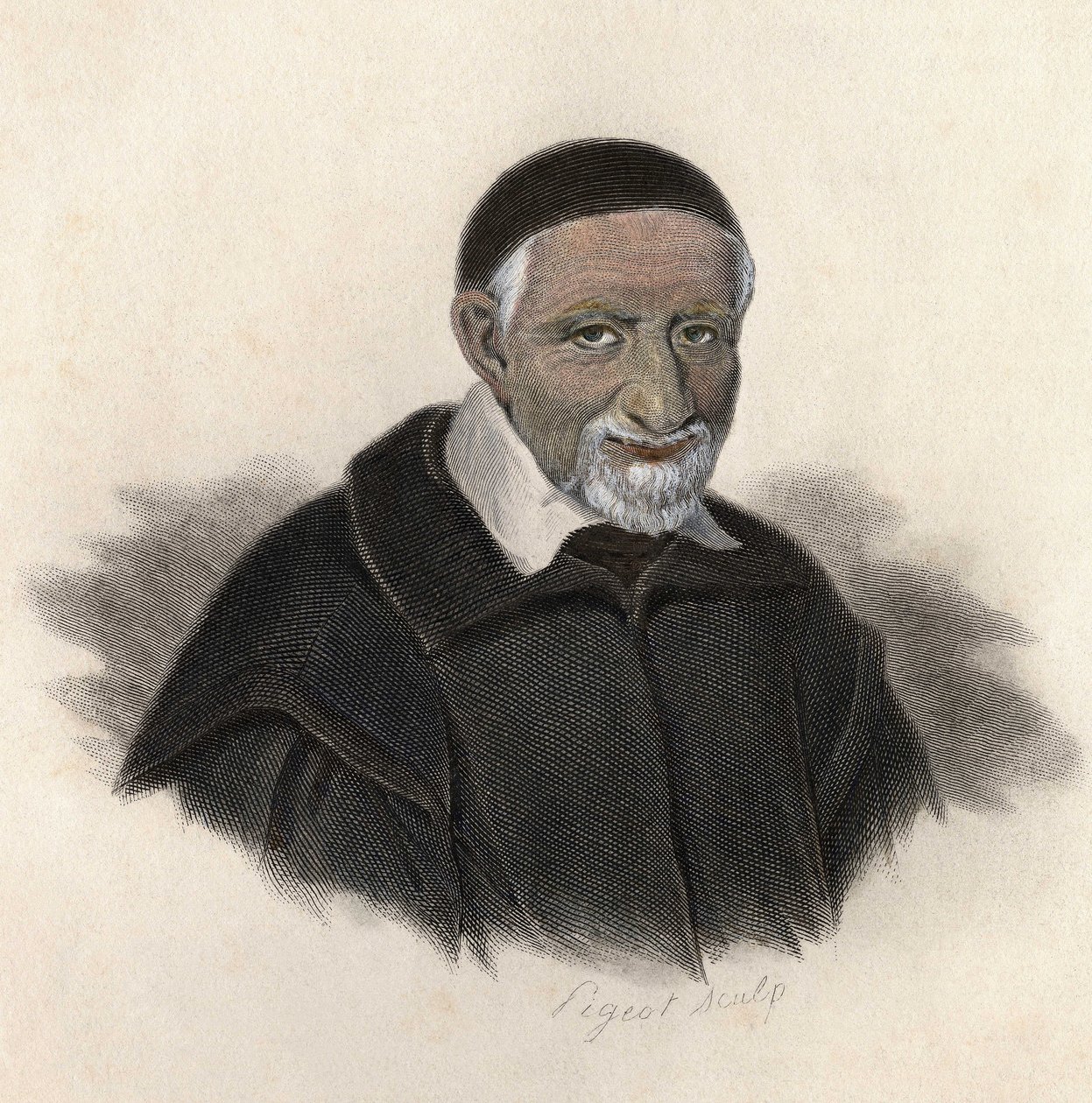 Paul Saint Vincent (1581-1660), francia pap és amonier portréja. a „Hasznos férfiak portréiban” alkotó: French School