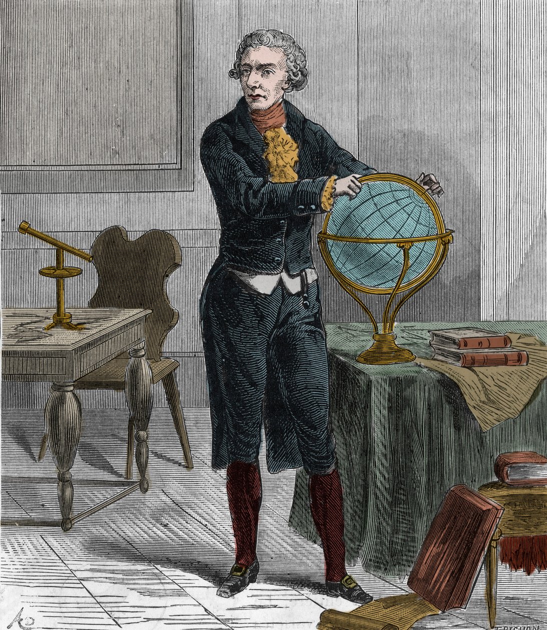 Sir Friedrich Wilhelm Herschel (1738-1822), brit német csillagász és fizikus portréja - William Herschel német származású brit csillagász portréja - Metszet a mindenki számára elérhető tudományokba - népszerű fizika és kémia", Alexis Clerc alkotó: French School
