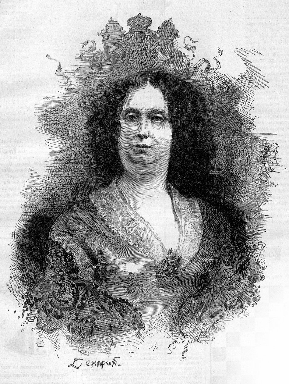 A württembergi Sophie Frederique Mathilde (1818-1877), holland királynő portréja. Metszet az 1877. június 16-i „” Le Monde Illustré”” 1053. sz. alkotó: French School